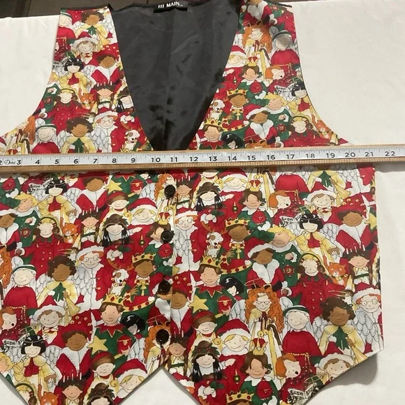 Festive Multicolor Cartoon Print Vest Christmas,Holiday Fashion - Picture 4 of 9